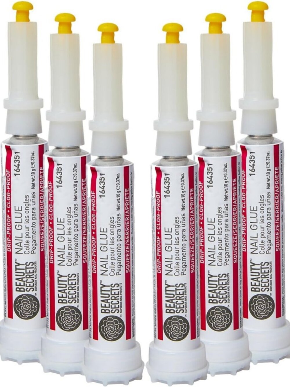 Nail Glue 6 Pack - Drip & Clog Proof Formula for Strong, Long-Lasting Nails